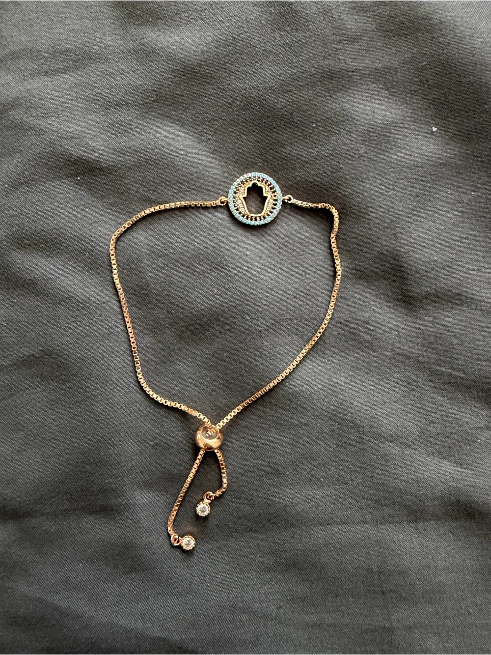 Park Lane Rose Gold Hamsa Slider Bracelet with Crystal Accents